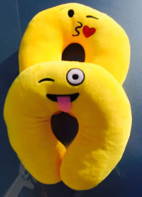 Emoji Travel Pillow with Free Emoji Cube Keyring