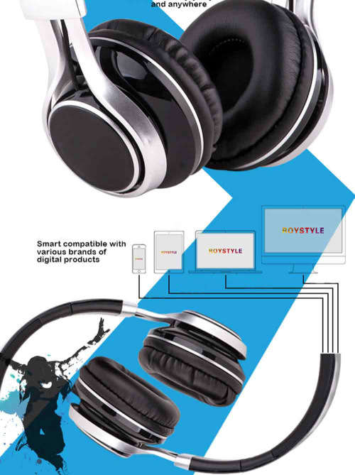 EP16 Extra Bass Stereo On ear Headset Headphones with Mic