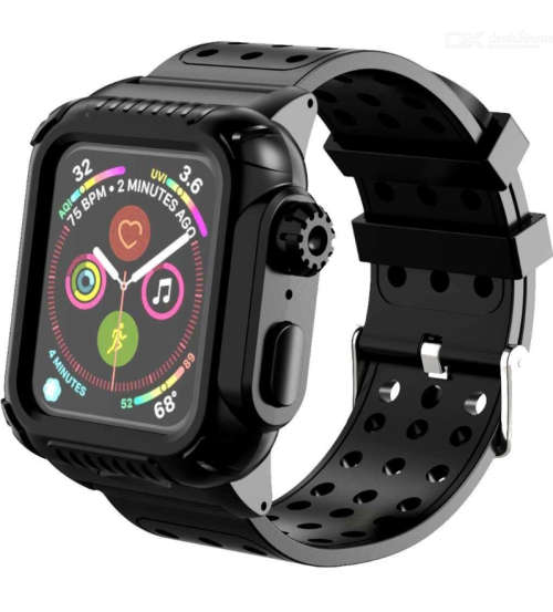 "Local Stock" Protective Case with Strap Band Built-in Screen Protector for 44mm Apple Watch Series