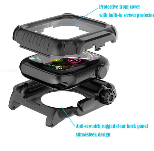 "Local Stock" Protective Case with Strap Band Built-in Screen Protector for 44mm Apple Watch Series