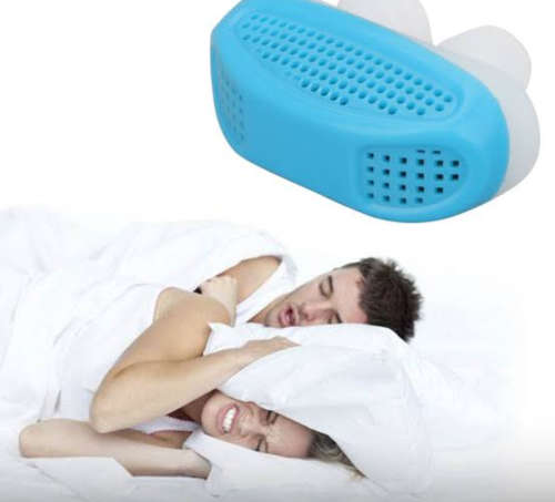 Mini Anti Snore Silicone Relieve Snoring Device - Blue