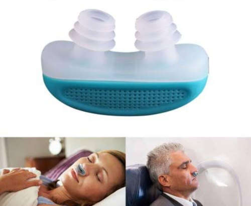 Mini Anti Snore Silicone Relieve Snoring Device - Blue