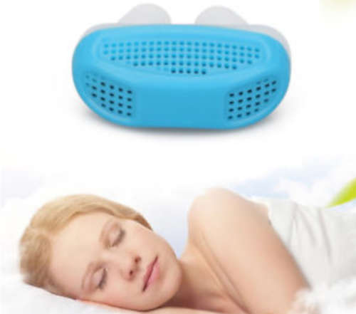 Mini Anti Snore Silicone Relieve Snoring Device - Blue