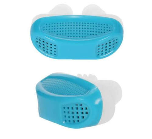 Mini Anti Snore Silicone Relieve Snoring Device - Blue