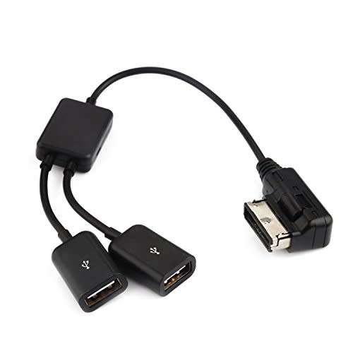 AMI MDI Dual USB Ports AUX Flash Drive Adapter Cable"