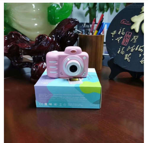 Pink-Kids Digital Camera 12MP Children Shockproof Rechargeable Camcorder Cameras With 2.1 Inch HD