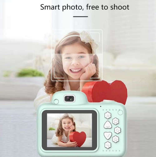 Pink-Kids Digital Camera 12MP Children Shockproof Rechargeable Camcorder Cameras With 2.1 Inch HD