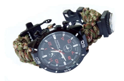 Outdoor Multi-functional Seven-core Survival Paracord Watch w/ Compass