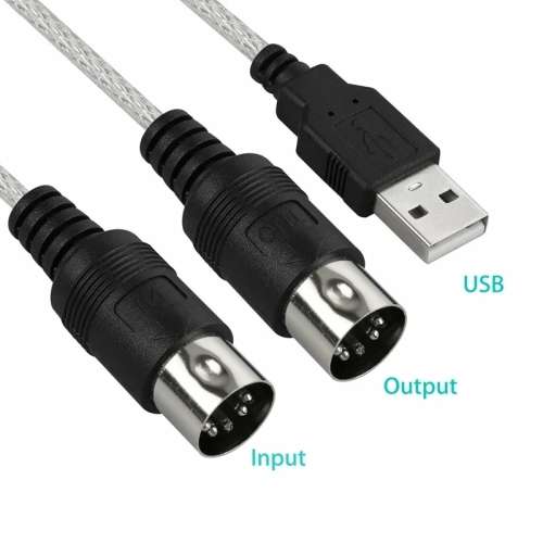 MIDI USB Cable Converter PC to Music Keyboard Adapter