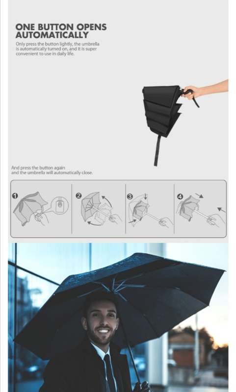 Automatic Umbrella 2-3 People Portable Camping UPF50+ Waterproof Folding Sunshade - Blue