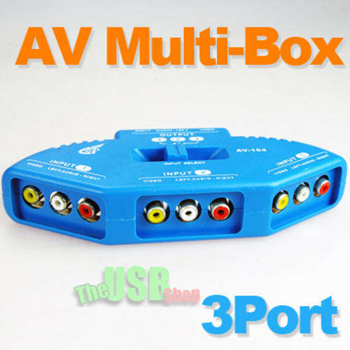 3 Port AV Selector!! Plug in 3 devices & easily switch from 1 to another!!