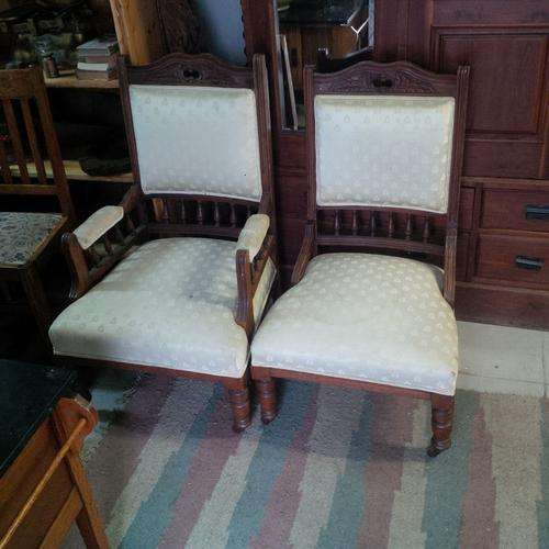 Mahogonay Grandfather and Grandmother Chairs