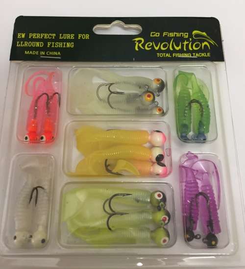 REVOLUTION CURLY TAIL SOFT LURE SET OF 17PCE
