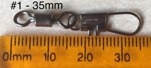 B01 - 35MM BLACK BARREL SAFETY CLIP SWIVEL 10PCS