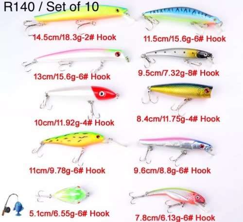 10 PCS CRANK BAIT LURE