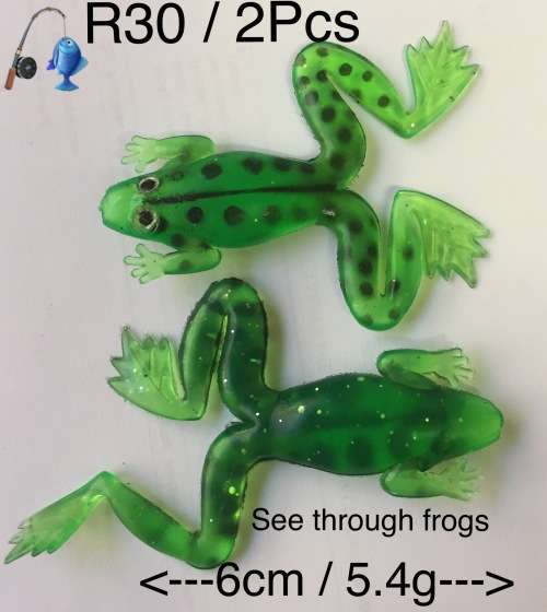 2PCS FROG SMALL - SEE THROUGH GREEN