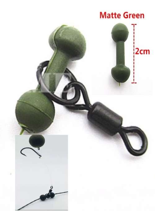 C01 - 10 PCS "GREEN" CHOD BEADS FOR HELICOPTER RIGS