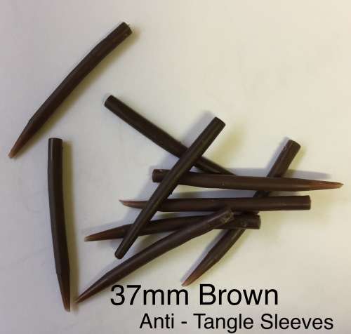 10 PCS ANTI TANGLE SLEEVES - 37MM - BROWN
