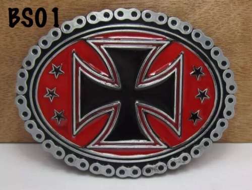 BS01 - BELT BUCKLE  CROSS WITH CHAIN