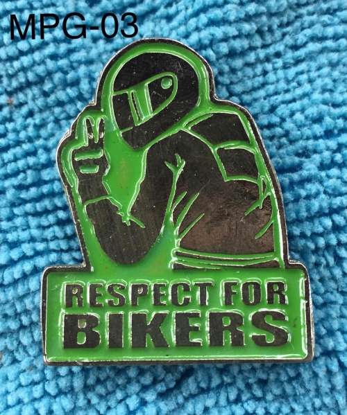 MPG-01 BIKER METAL PIN - RESPECT FOR BIKER GREEN