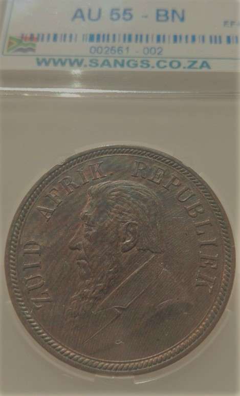 1892 ZAR GRADED PENNY*AU55BN*RARE YEAR & DETAIL*R1 START*