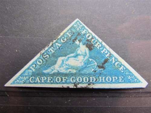 Triangular 1855 4d Deep Blue SG6 ***3 Margins + Certificate***Scarce***