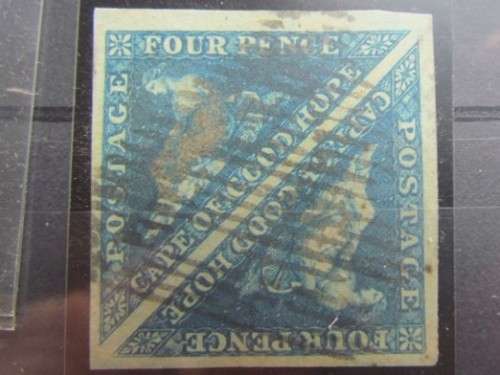 Triangular 1855 4d Deep Blue SG6a Pair ***Perfect margins on Pair + Certificate***Scarce***