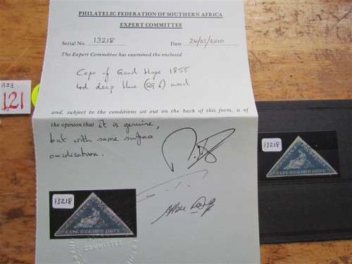 Triangular 1855 4d Deep Blue SG6 ***Vfine good margins + Certificate***Scarce***