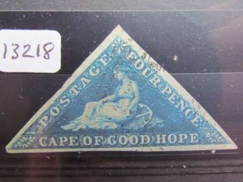 Triangular 1855 4d Deep Blue SG6 ***Vfine good margins + Certificate***Scarce***