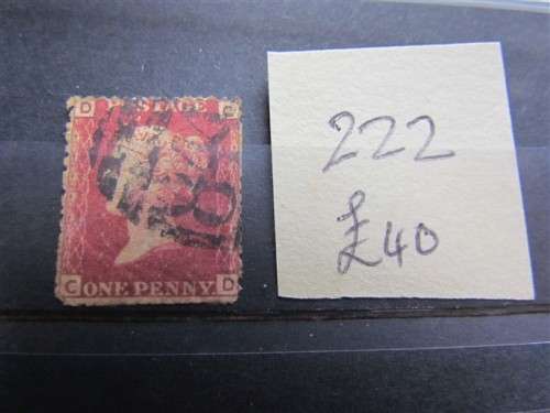 Penny Red - Plate No 222 - Early Victorian - High Value @ Low Start