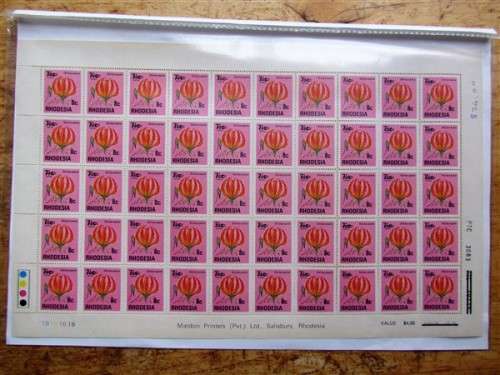 RHODESIA - FULL SHEET MINT - Mardon Printers - 8c - SCARCE