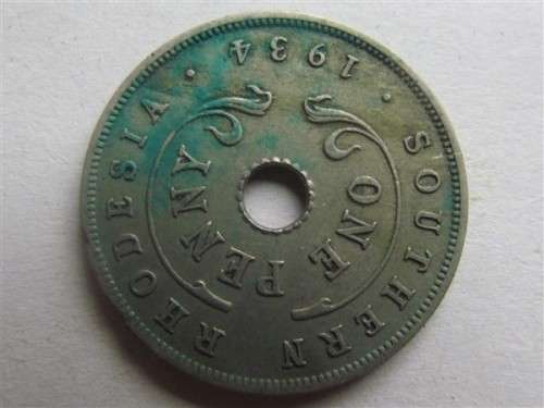 1934 SOUTHERN RHODESIA PENNY - HIGH VALUE **R1 START**