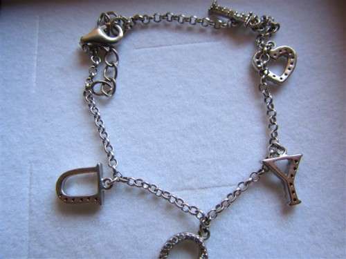 **CRAZY R1 START**STERLING SILVER "I LOVE YOU" BRACELET
