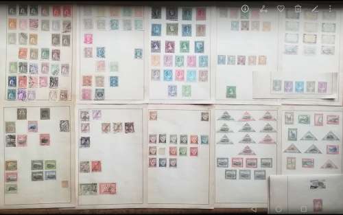OLD ALBUM PAGES WITH STAMPS _ THE LOT FOR 1 BID _