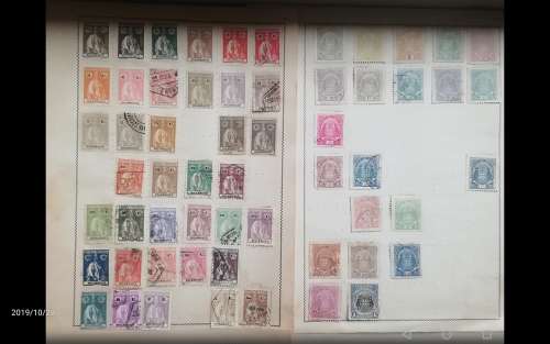 OLD ALBUM PAGES WITH STAMPS _ THE LOT FOR 1 BID _