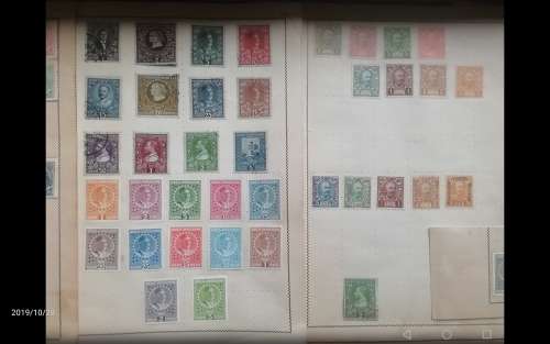OLD ALBUM PAGES WITH STAMPS _ THE LOT FOR 1 BID _