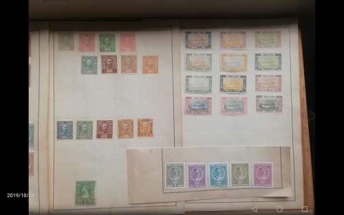 OLD ALBUM PAGES WITH STAMPS _ THE LOT FOR 1 BID _