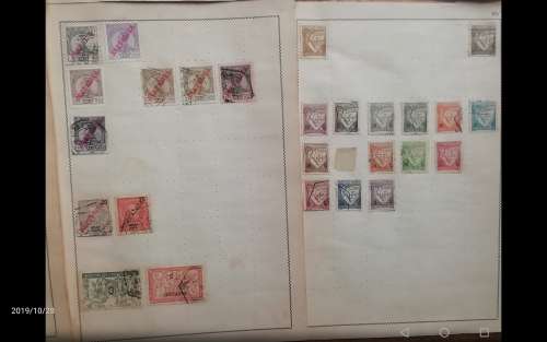 OLD ALBUM PAGES WITH STAMPS _ THE LOT FOR 1 BID _