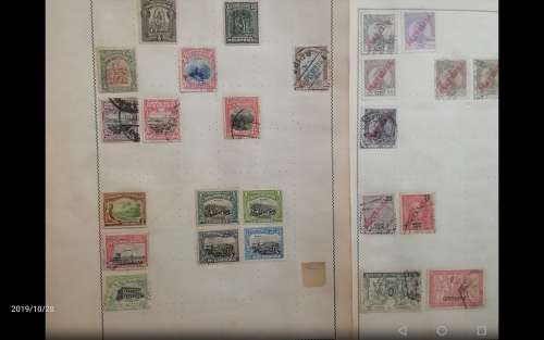 OLD ALBUM PAGES WITH STAMPS _ THE LOT FOR 1 BID _