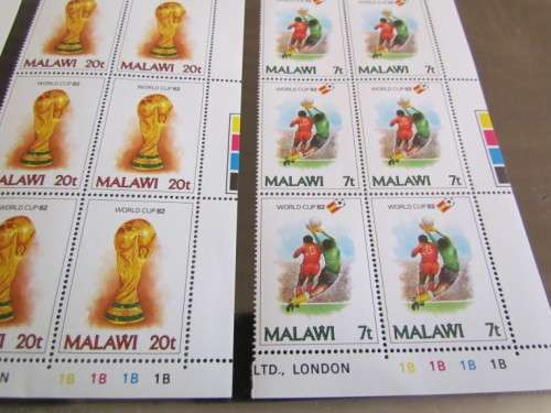 Malawi World Cup Soccer Set in Gutter Control Blocks of 10