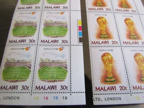 Malawi World Cup Soccer Set in Gutter Control Blocks of 10