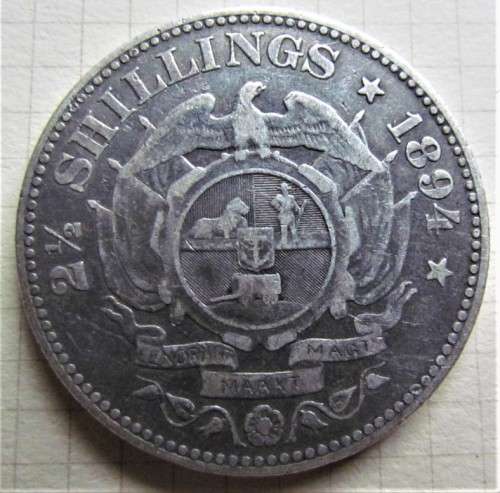 ** CRAZY R1 START ** 1894 2/6 Half Crown Silver ZAR - RARE
