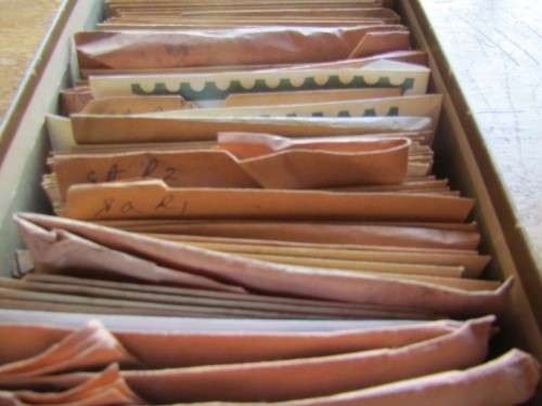 STAMPS FOR CHECK & SORT - SHOE BOX FULL OF ASSORTED ENVELOPES - DUPLICATES