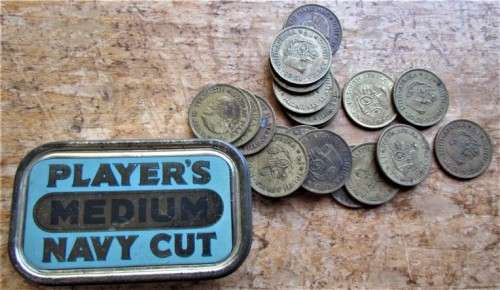 EARLY RSA COINS IN A COLLECTIBLE TIN - PLAYER'S NAVY CUT @@R1 START@@