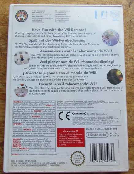 Wii Play Games Disc