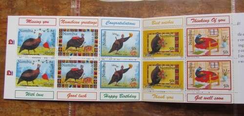 NAMIBIA - 1997 GUINEA FOWL BOOKLET - INCORRECT NAM POST LOGO