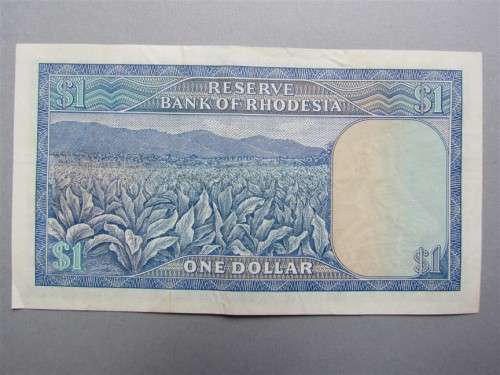 RHODESIA ONE DOLLAR - LONG NECK BIRD WATERMARK *** R1 START***