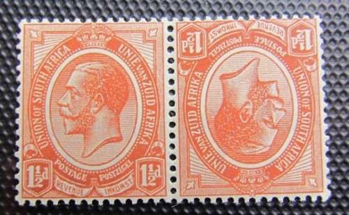 SA UNION KING'S HEADS - TETE BECHE PAIR VERY FINE MINT