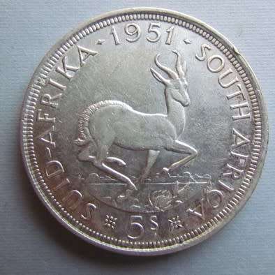 1951 5 SHILLINGS CROWN - SILVER - R1 START