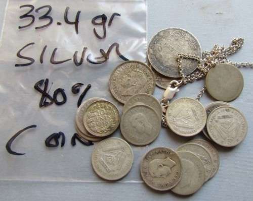 SILVER **80%-92.5% SILVER COINS +++** 33.4gr ***R1 START***